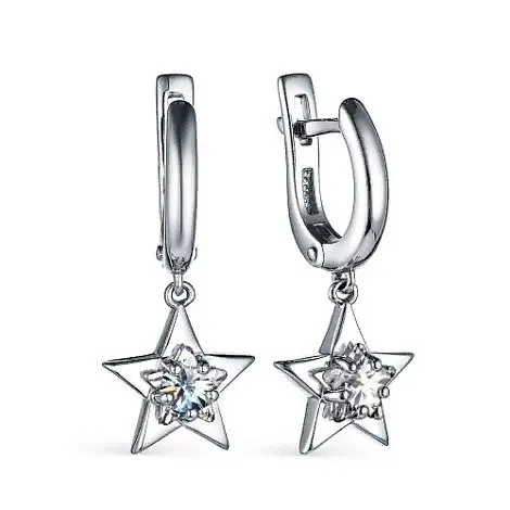 Серьги подвесные из серебра