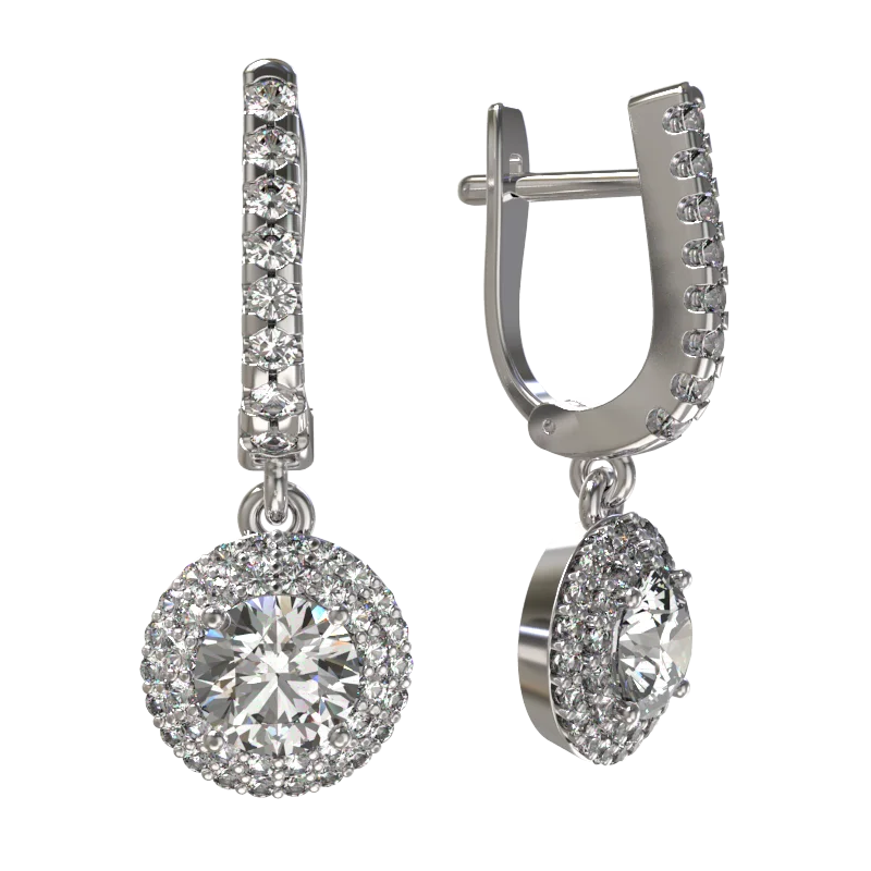 Серьги подвесные из серебра