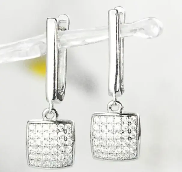 Серьги подвесные из серебра