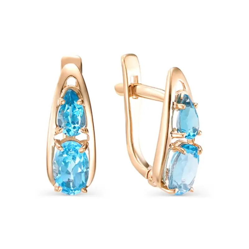 Серьги с английским замком из красного золота