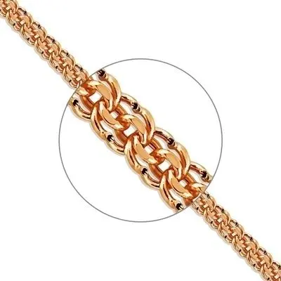 Браслет цепочный из красного золота