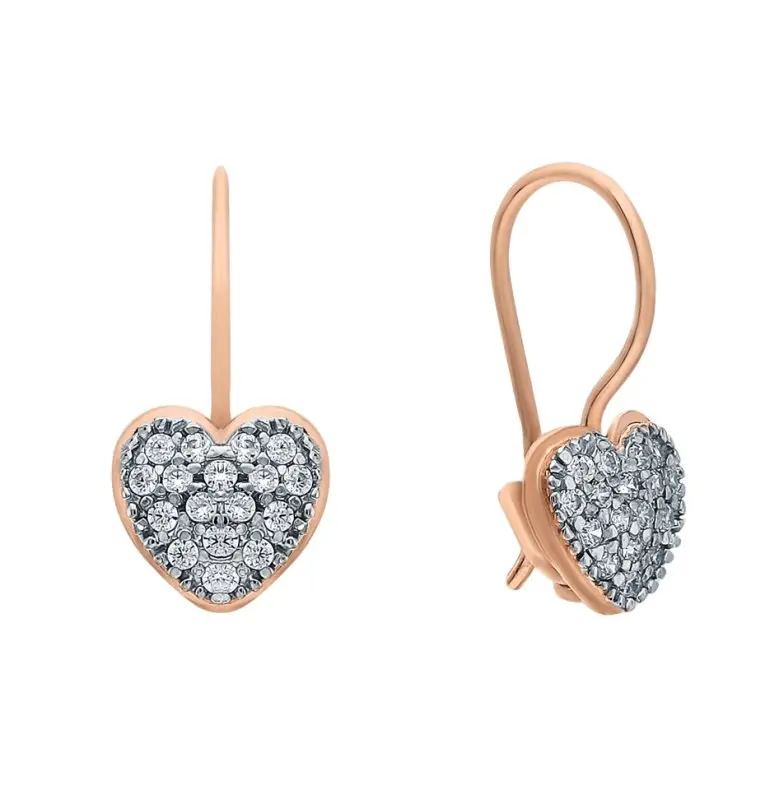 Серьги детские из красного золота