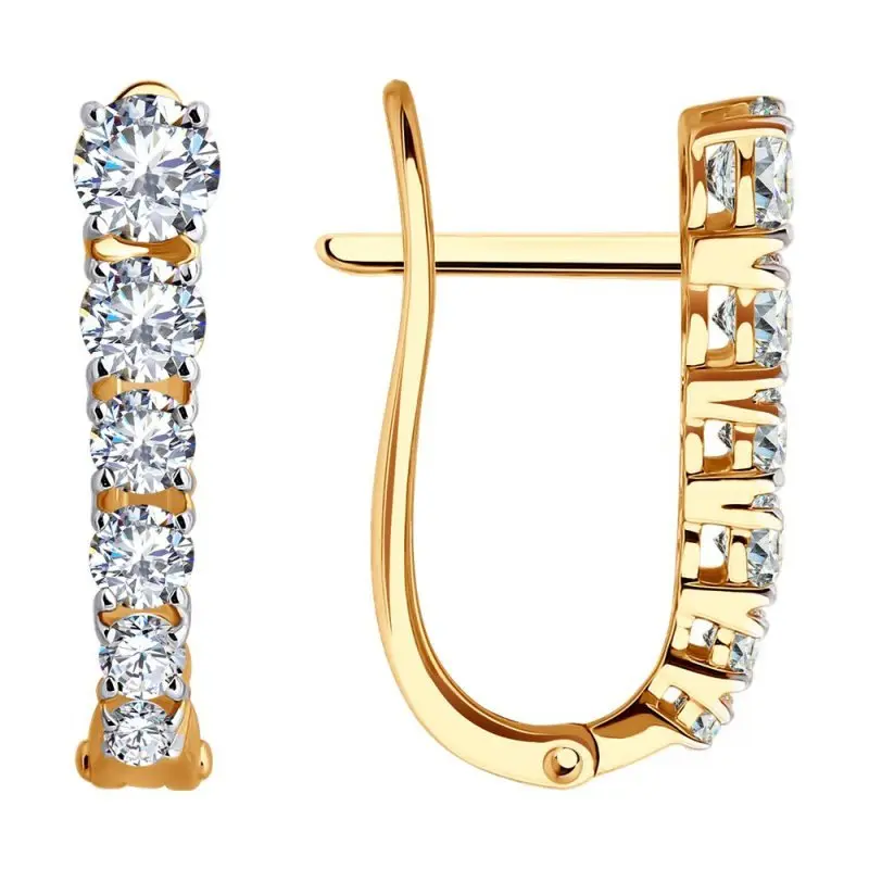 Серьги с английским замком из красного золота