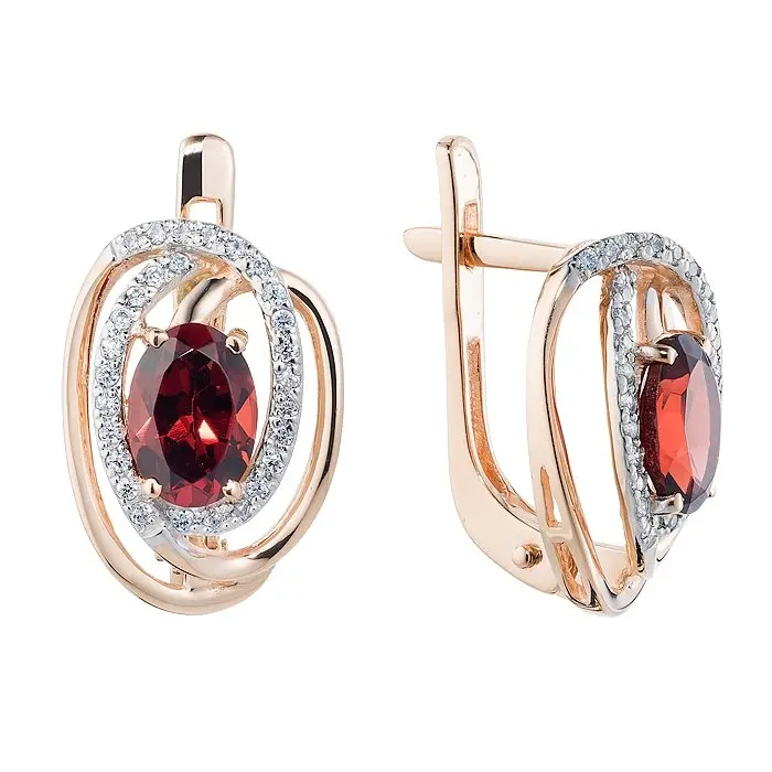 Серьги с английским замком из красного золота