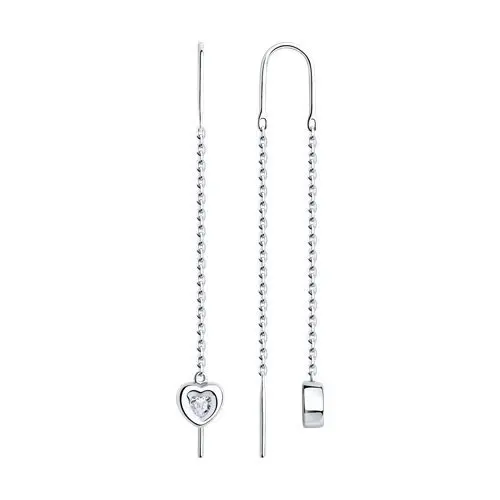 Серьги цепочки из серебра