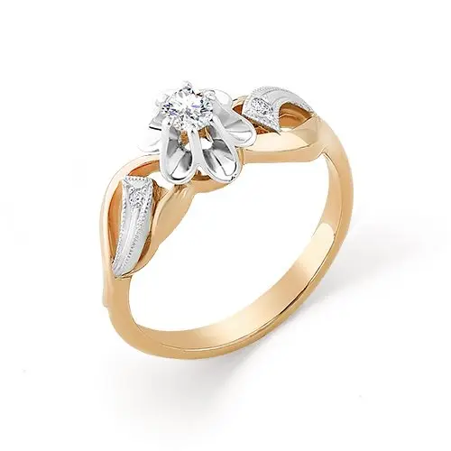 Кольцо декоративное из комбинированного золота