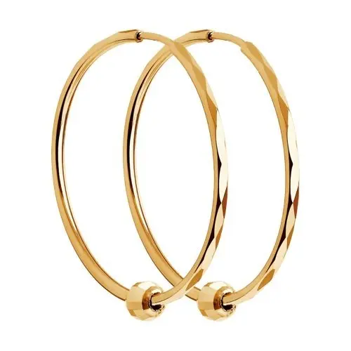 Серьги конго из красного золота