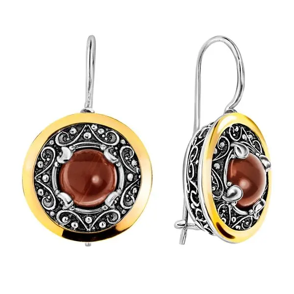 Серьги петельки из серебра вид 1