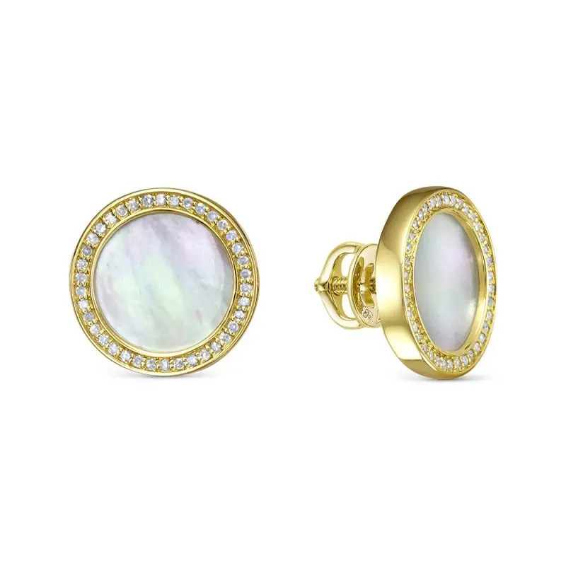 Серьги пуссеты из желтого золота