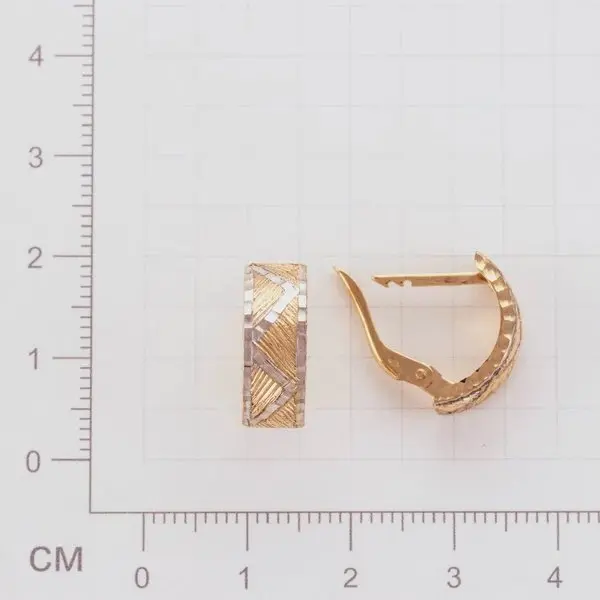 Серьги с английским замком из красного золота