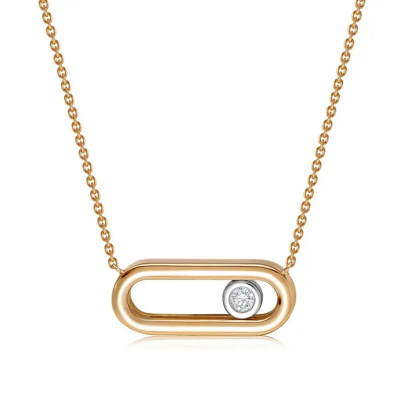 Цепь колье из комбинированного золота