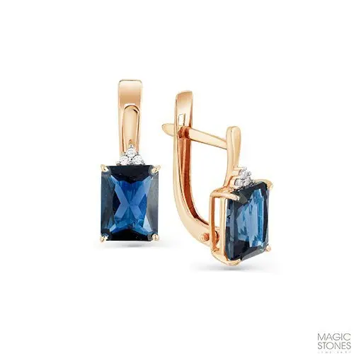 Серьги с английским замком из красного золота