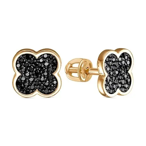 Серьги пуссеты из красного золота