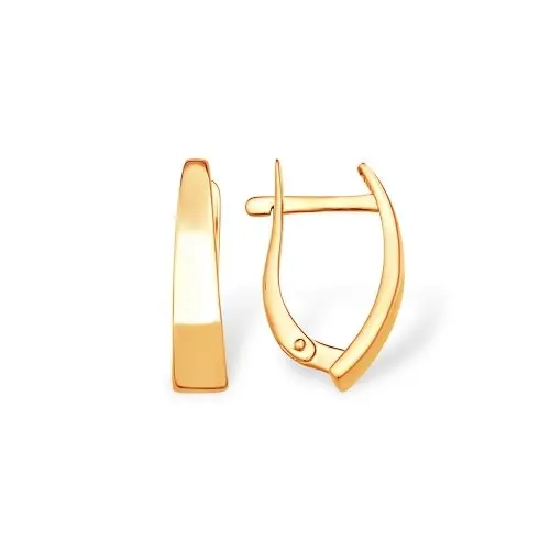 Серьги с английским замком из красного золота