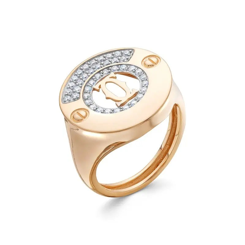 Кольцо декоративное из красного золота