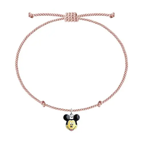 Браслет шнурок из серебра вид 1