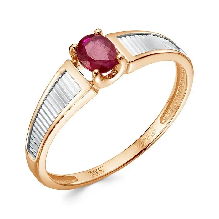 Кольцо декоративное из комбинированного золота