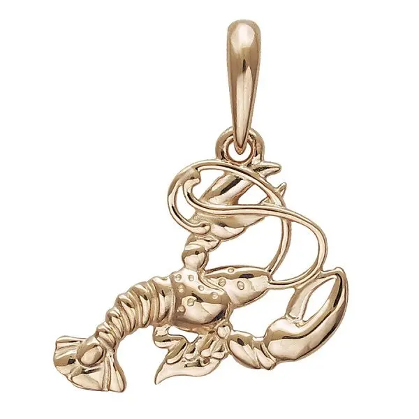 Подвеска знак зодиака из красного золота