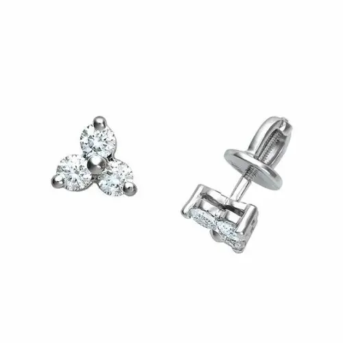 Серьги пуссеты из белого золота