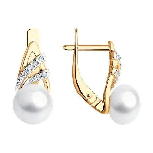 Серьги с английским замком из красного золота