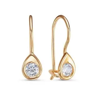 Серьги детские из красного золота