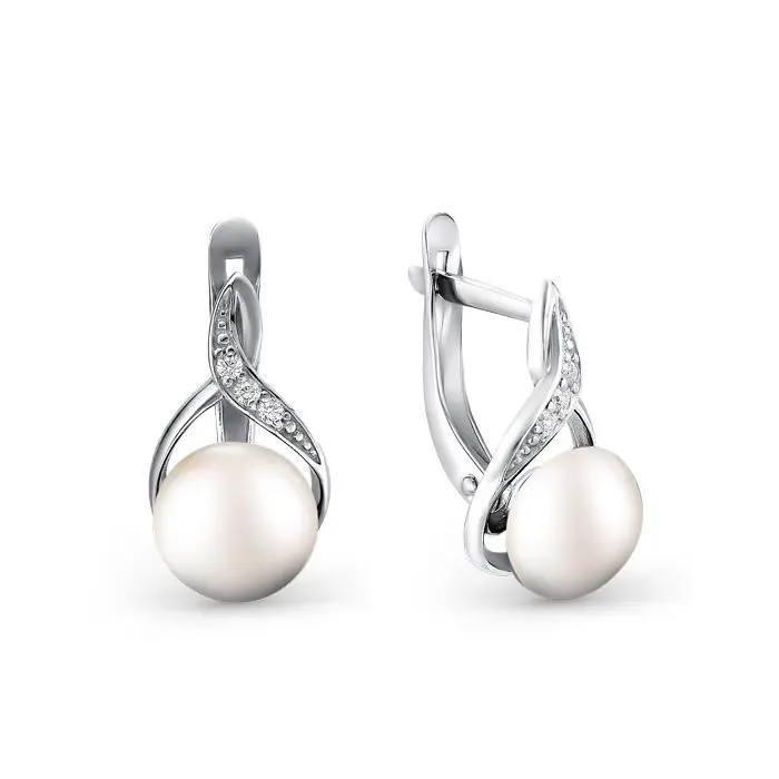 Серьги с английским замком из серебра