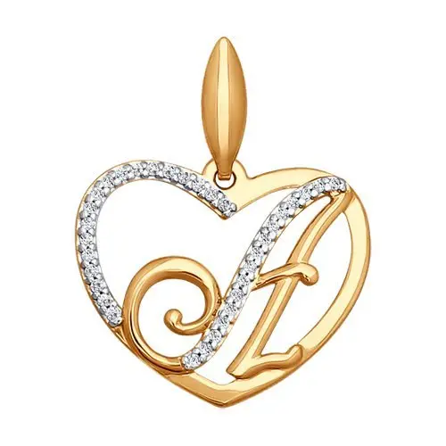 Подвеска буква из комбинированного золота