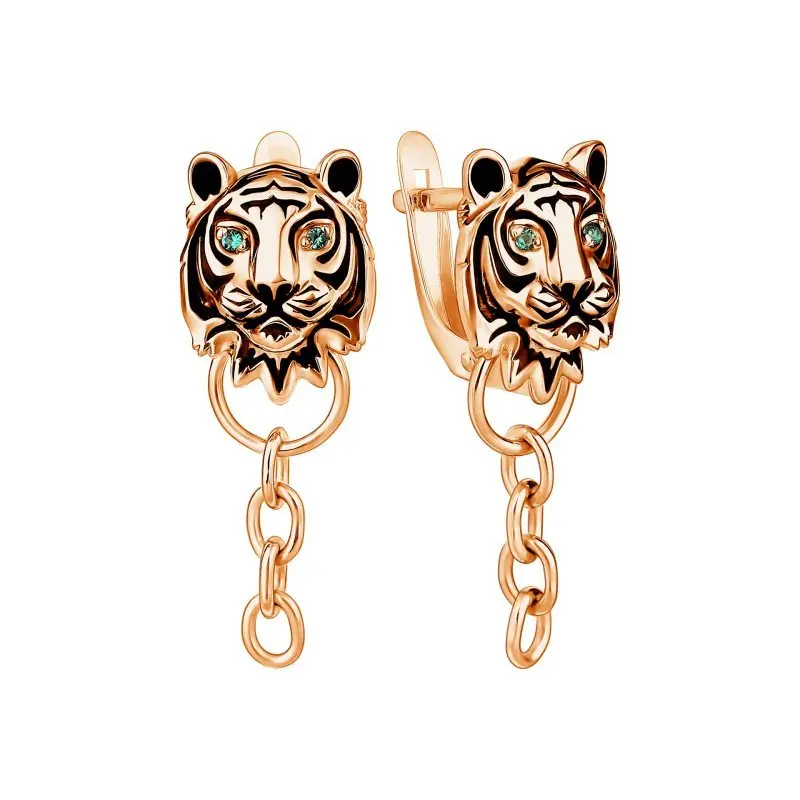 Серьги подвесные из позолоты