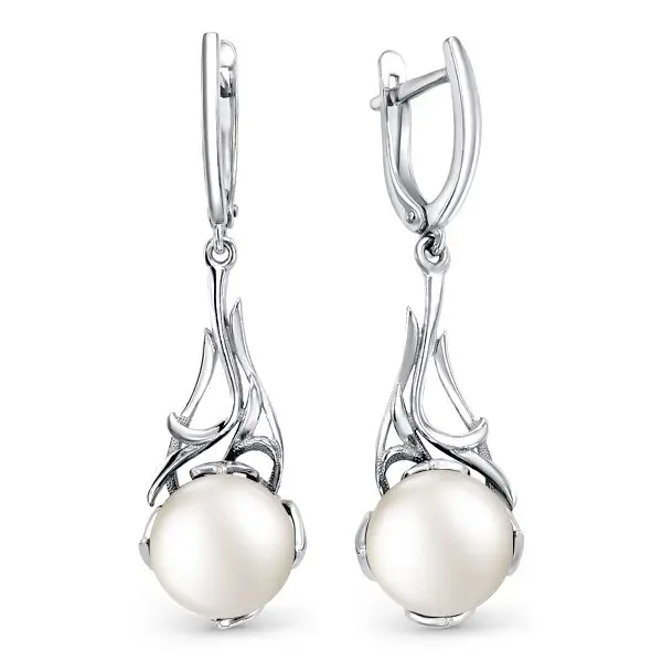 Серьги подвесные из серебра