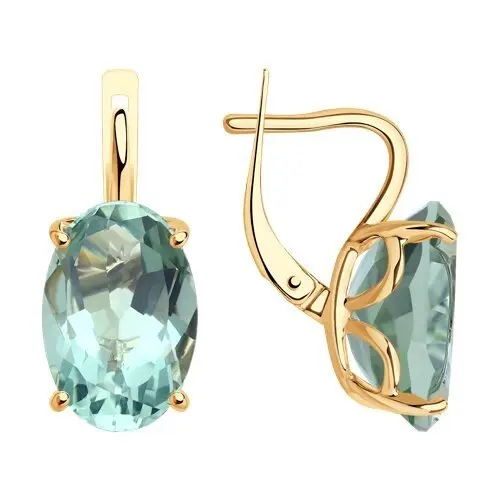 Серьги с английским замком из красного золота