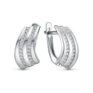 Серьги с английским замком из серебра