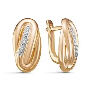 Серьги с английским замком из красного золота