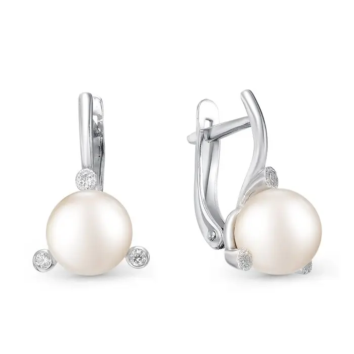 Серьги с английским замком из серебра