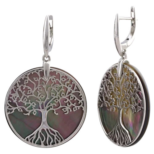 Серьги подвесные из серебра