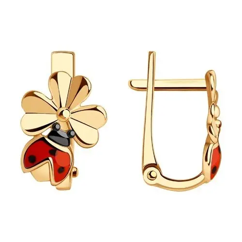 Серьги детские из красного золота