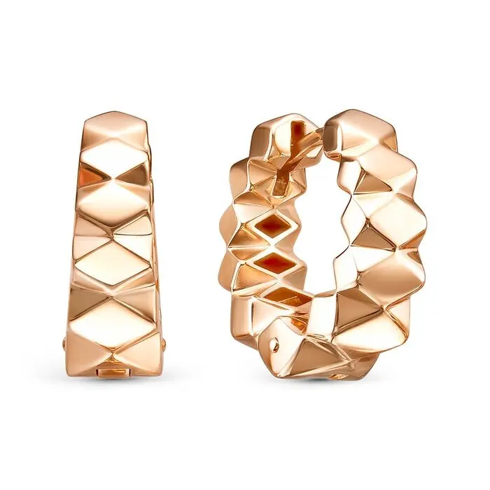 Серьги с английским замком из красного золота