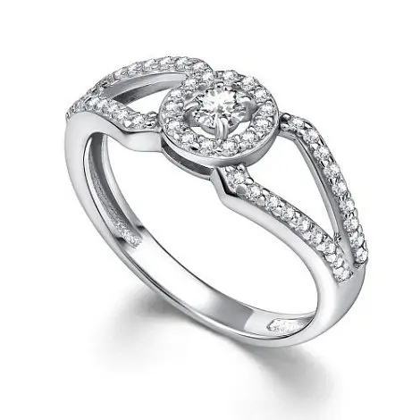 Кольцо декоративное из серебра вид 1