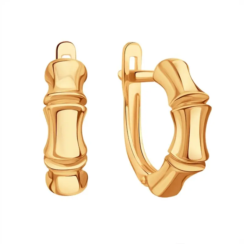 Серьги с английским замком из красного золота