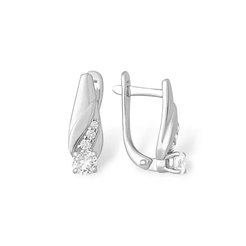 Серьги с английским замком из серебра
