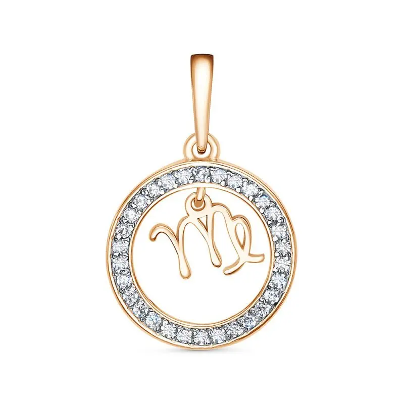 Подвеска знак зодиака из комбинированного золота