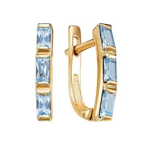 Серьги с английским замком из красного золота