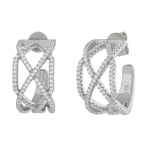 Серьги пуссеты из серебра