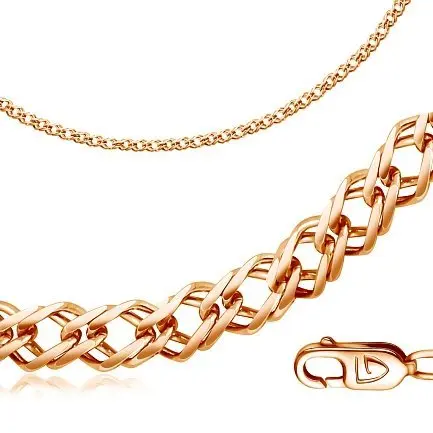 Браслет цепочный из красного золота