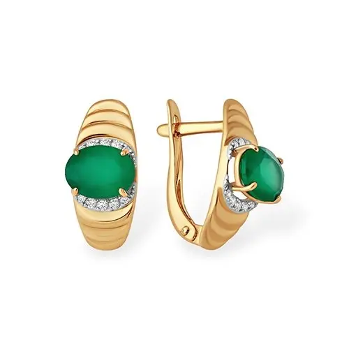 Серьги с английским замком из красного золота