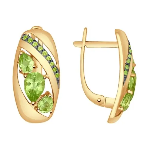 Серьги с английским замком из красного золота