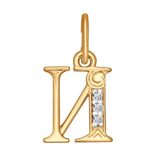 Подвеска буква из красного золота