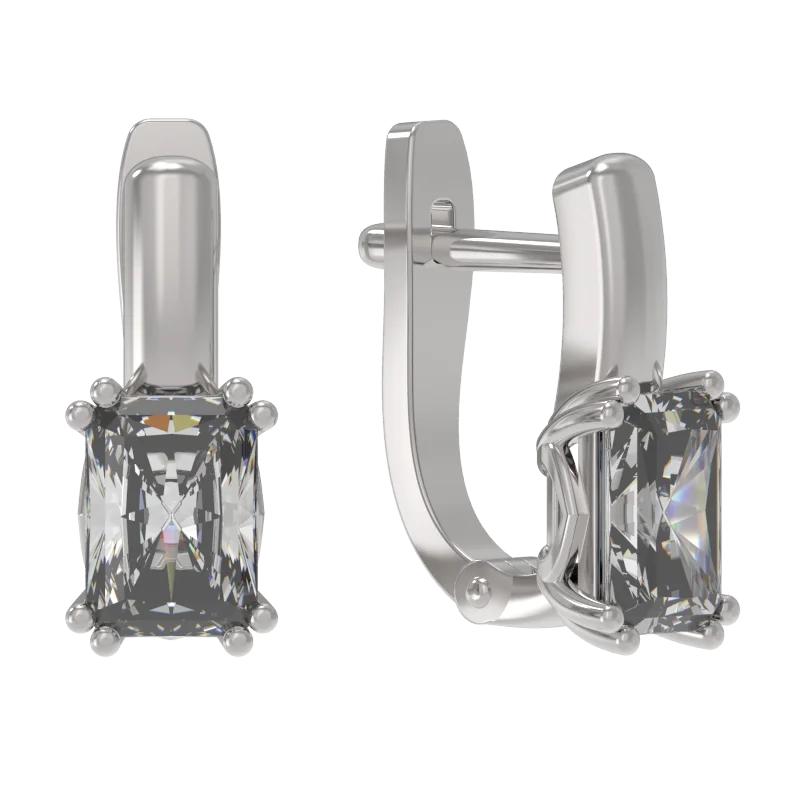 Серьги с английским замком из серебра