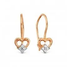 Серьги детские из красного золота