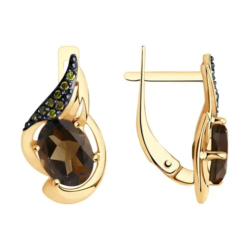 Серьги с английским замком из красного золота