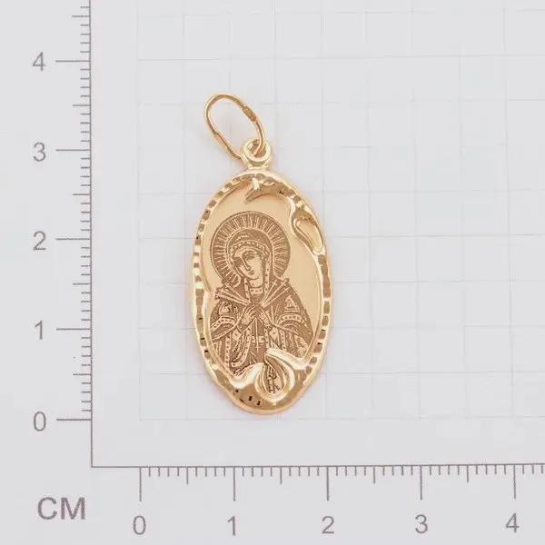 Подвеска икона из красного золота